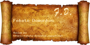 Fekete Domonkos névjegykártya