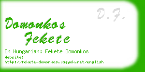domonkos fekete business card
